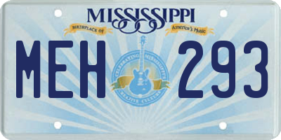 MS license plate MEH293