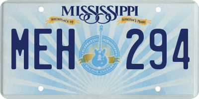 MS license plate MEH294