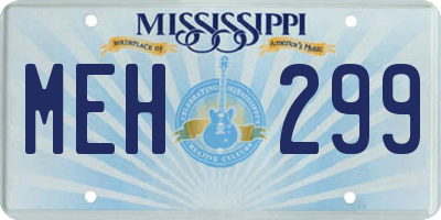 MS license plate MEH299