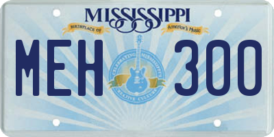 MS license plate MEH300