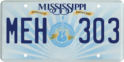 MS license plate MEH303
