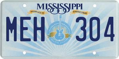 MS license plate MEH304