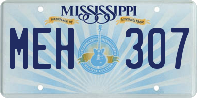 MS license plate MEH307
