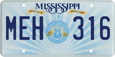 MS license plate MEH316
