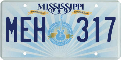MS license plate MEH317