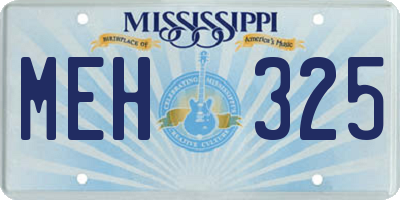 MS license plate MEH325