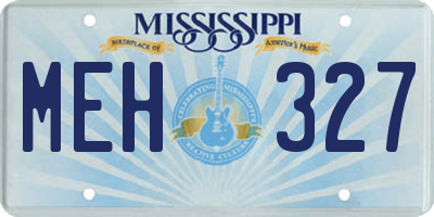 MS license plate MEH327