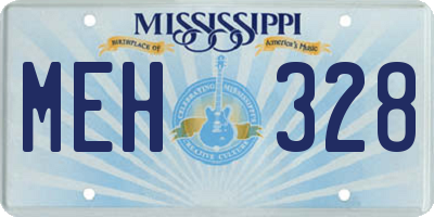 MS license plate MEH328
