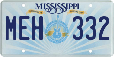 MS license plate MEH332