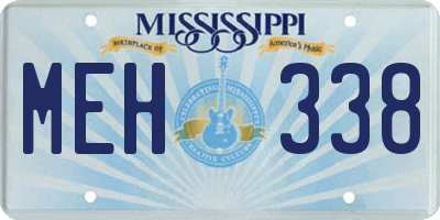 MS license plate MEH338