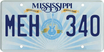 MS license plate MEH340