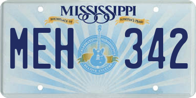 MS license plate MEH342