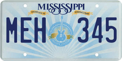 MS license plate MEH345