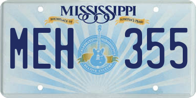 MS license plate MEH355