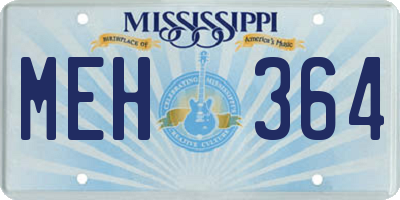 MS license plate MEH364