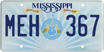 MS license plate MEH367
