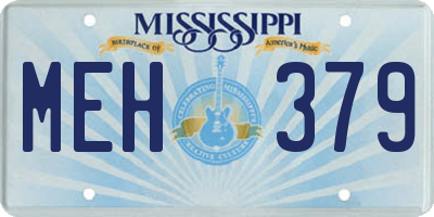 MS license plate MEH379