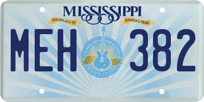MS license plate MEH382