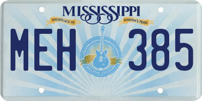MS license plate MEH385