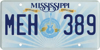 MS license plate MEH389