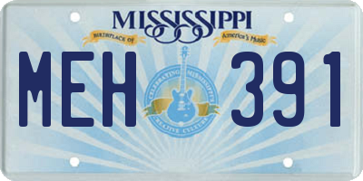 MS license plate MEH391