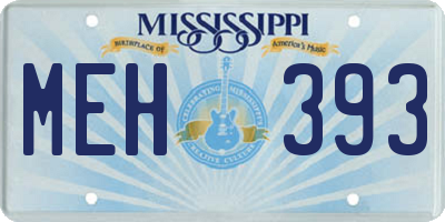 MS license plate MEH393