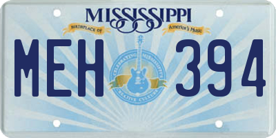 MS license plate MEH394