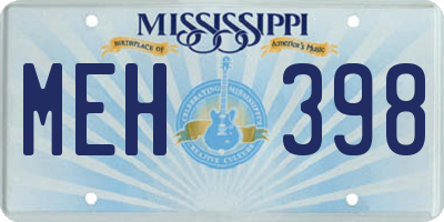 MS license plate MEH398