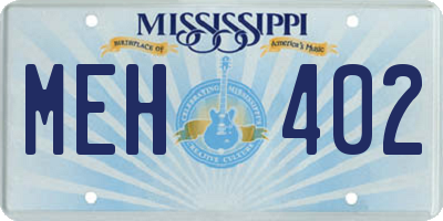 MS license plate MEH402