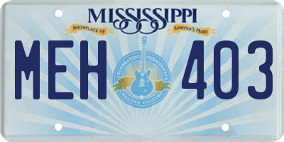 MS license plate MEH403
