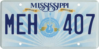 MS license plate MEH407