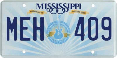 MS license plate MEH409
