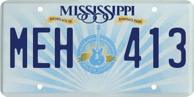 MS license plate MEH413