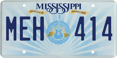 MS license plate MEH414