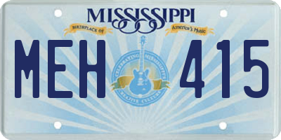 MS license plate MEH415