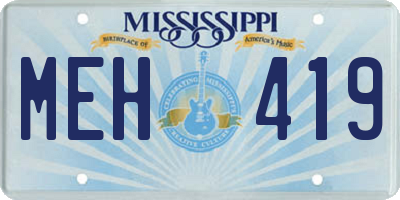 MS license plate MEH419