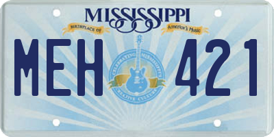 MS license plate MEH421