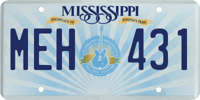 MS license plate MEH431