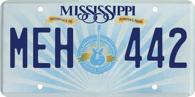 MS license plate MEH442