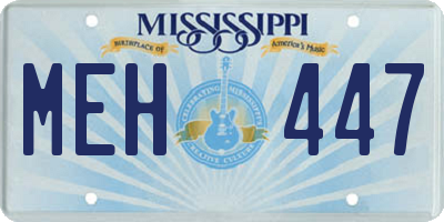 MS license plate MEH447