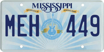 MS license plate MEH449