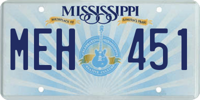 MS license plate MEH451