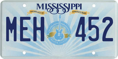 MS license plate MEH452