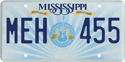 MS license plate MEH455