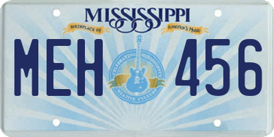 MS license plate MEH456