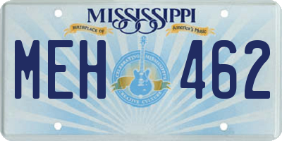 MS license plate MEH462