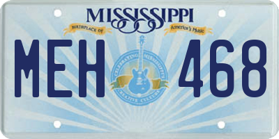 MS license plate MEH468