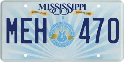 MS license plate MEH470