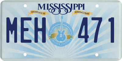 MS license plate MEH471