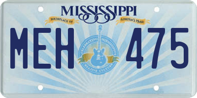MS license plate MEH475